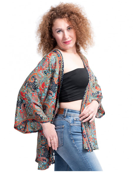 Kimono corto in seta