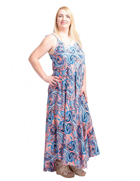 Vestido longo cintura larga