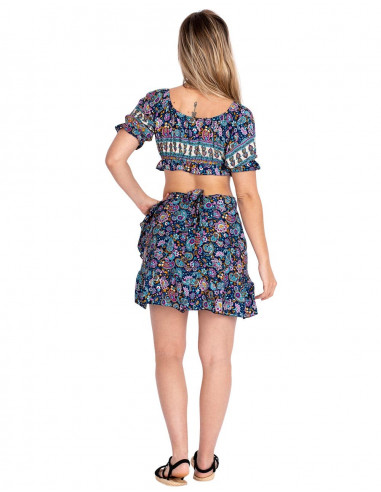 Conjunto Top e Minissaia de Seda