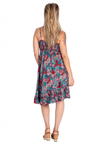vestido de seda estampado