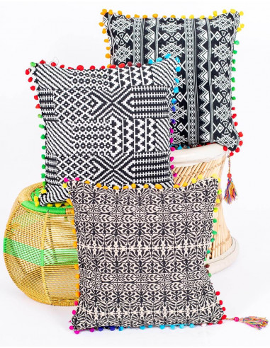 Housse de coussin géométrique