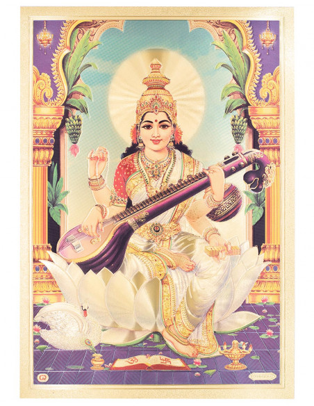 Estampa Deusa Sarasvati