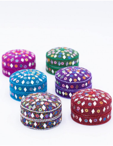 Caixas de joias coloridas com espelhos x 3