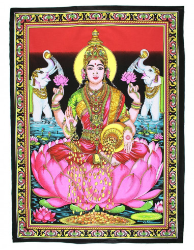 lakshmi-tapisserie-hindou-maison-déesse-richesses