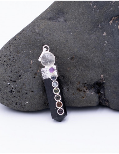 Pendentif Onyx avec Quartz Cristal