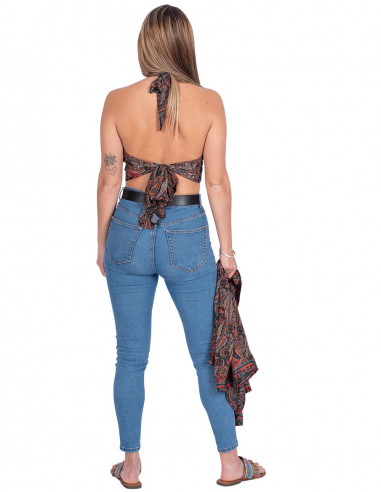 Ensemble Haut Imprimé + Kimono