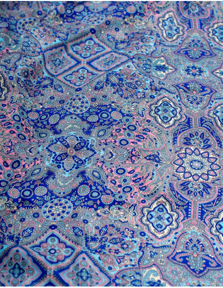 Jupe courte en soie bleue