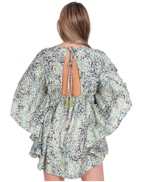 vestido-corto-amplio-estampado-verde