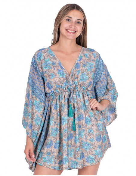 Vestido de seda estilo boho