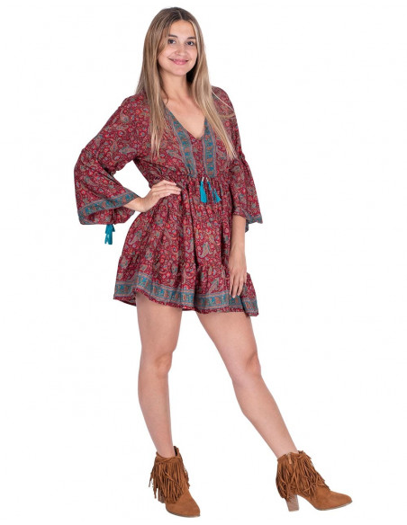 Vestido Boho Estampado Paisley