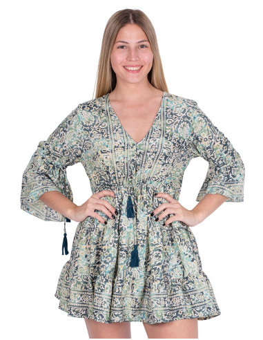 Abito boho con volant