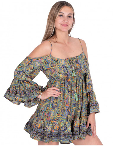 Böhmisches Off-Shoulder-Kleid