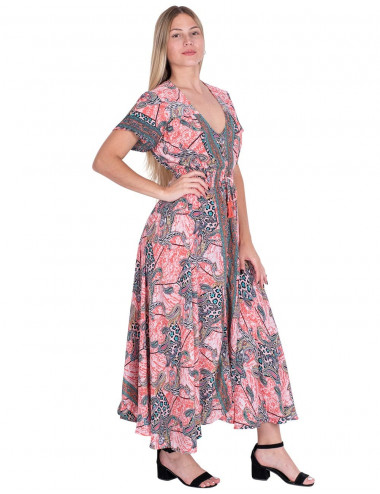 Geknöpftes Seidenkleid