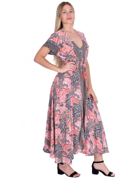 Buttoned Silk Dress