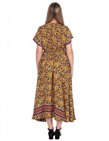 Vestido Longo Flores Amarelas