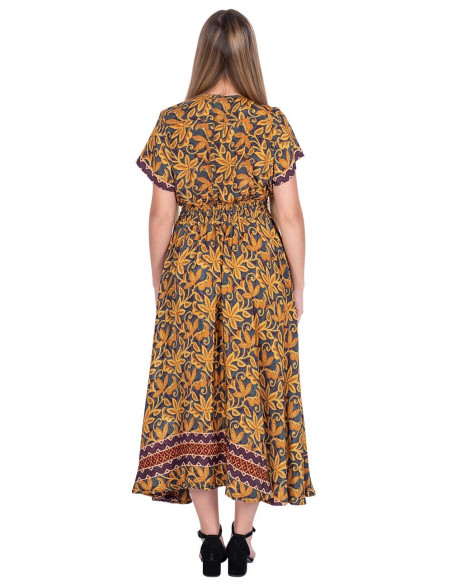 Vestido Longo Flores Amarelas