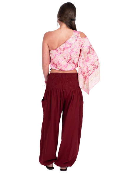 One Sleeve Silk Top