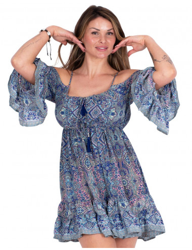 Off Shoulder Silk Dress
