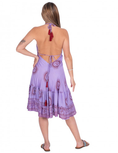 Robe mi-longue à symbole Om