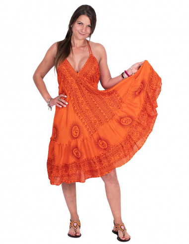 vestido-playero-naranja-simbolo-om