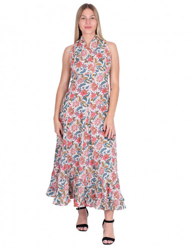 Flores de vestido de algodão