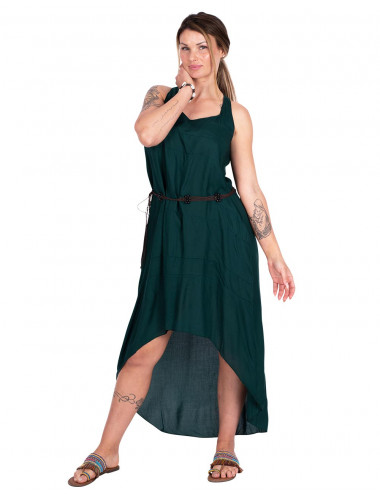 Fließendes grünes Kleid 2