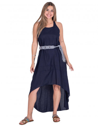 Blaues Hippie-Kleid