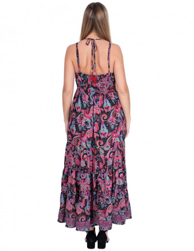 vestido de seda estampado