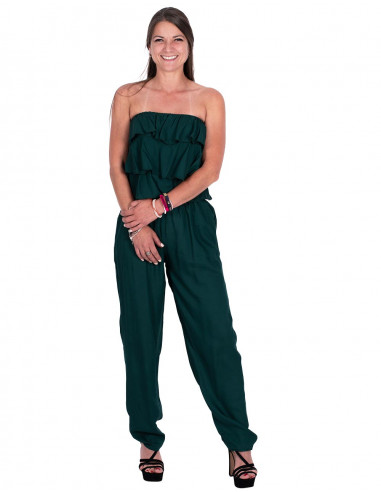 Bandeau Jumpsuit with Ruffles