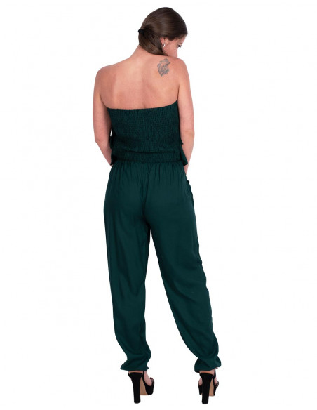 Bandeau Jumpsuit with Ruffles