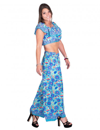 calça de seda com fenda
