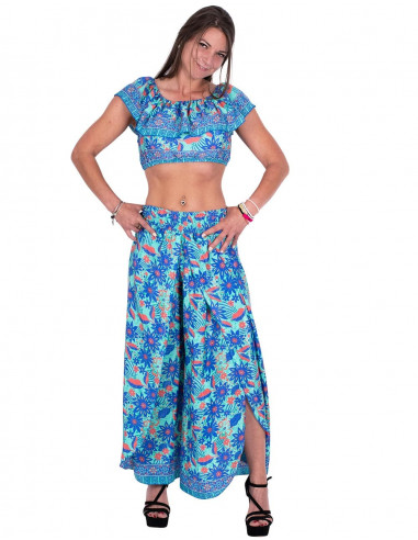 Silk pants with slit