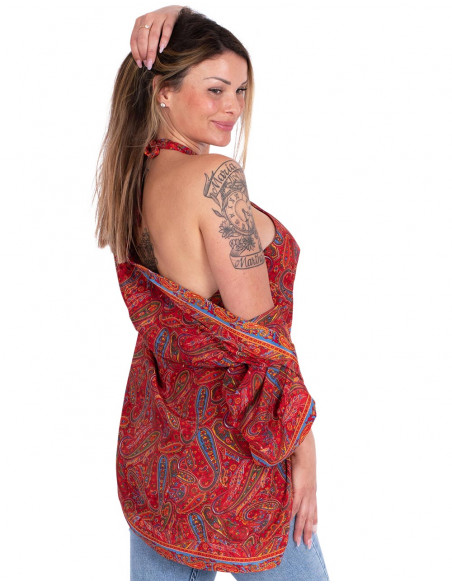 Ensemble haut en soie + kimono