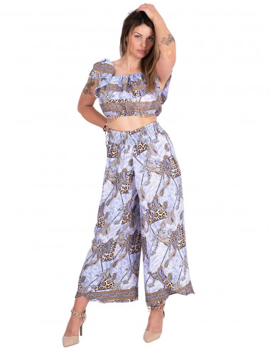 Pantaloni in seta con spacco 2