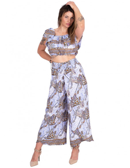 calça de seda com fenda