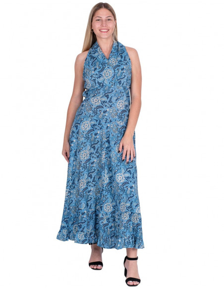 Vestido longo de algodão