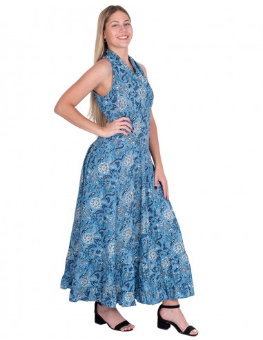 Vestido longo de algodão