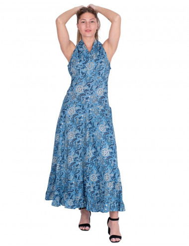 Vestido longo de algodão