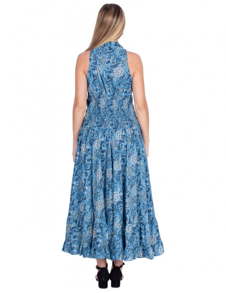 Vestido longo de algodão