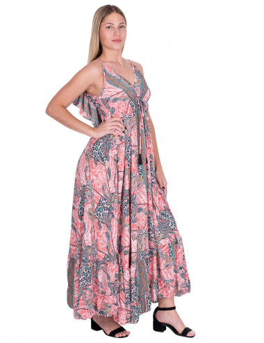 Langes Kleid mit Seidendruck 2