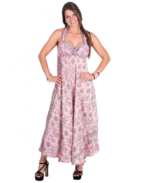 Pink Dress Crossed Straps