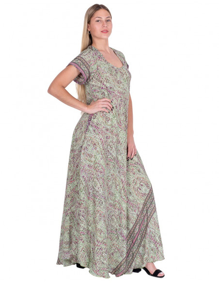 Vestido de Seda com Mangas