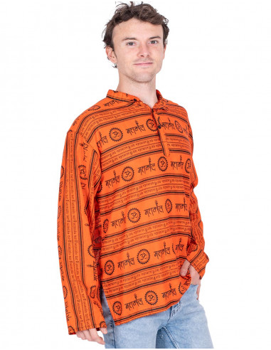 Camicia etnica arancione