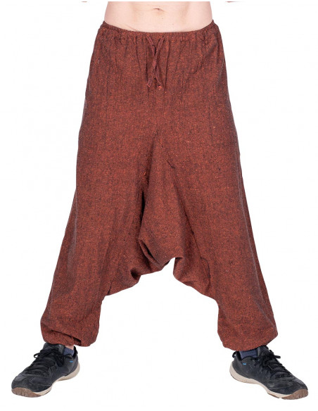 calça marrom hippie