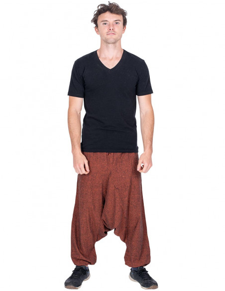 calça marrom hippie