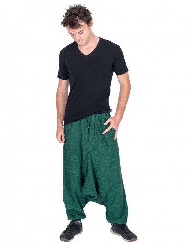 Pantalon vert hippie rustique