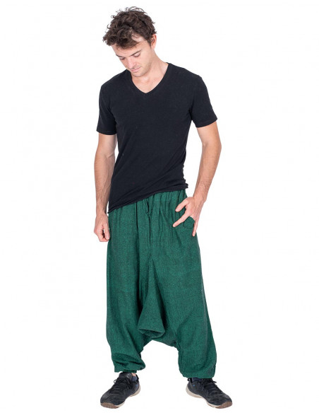Rustikale grüne Hippie-Hose