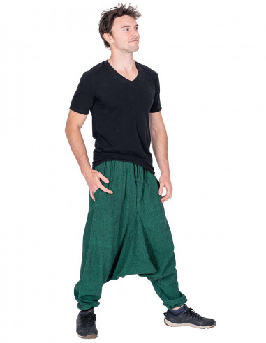 Calça verde hippie rústica