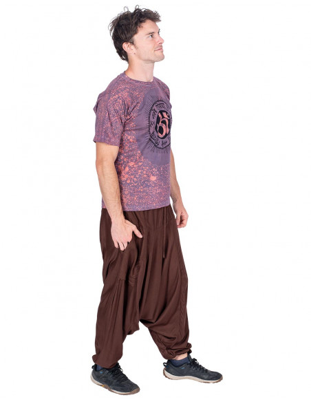 Calça estilo hippie marrom