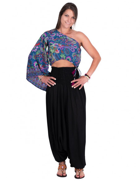 Vielseitiges Kleidungsstück aus schwarzem Rayon